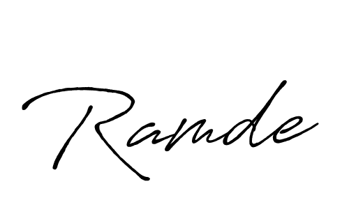 How to make Ramde name signature. Use Antro_Vectra_Bolder style for creating short signs online. This is the latest handwritten sign. Ramde signature style 7 images and pictures png