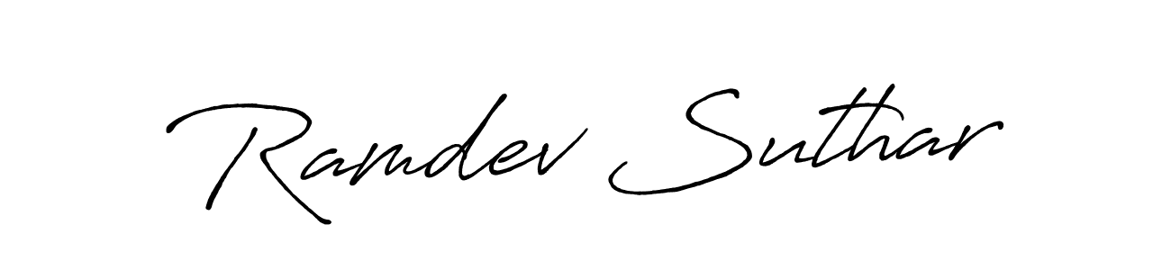 It looks lik you need a new signature style for name Ramdev Suthar. Design unique handwritten (Antro_Vectra_Bolder) signature with our free signature maker in just a few clicks. Ramdev Suthar signature style 7 images and pictures png