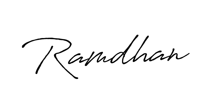 Create a beautiful signature design for name Ramdhan. With this signature (Antro_Vectra_Bolder) fonts, you can make a handwritten signature for free. Ramdhan signature style 7 images and pictures png