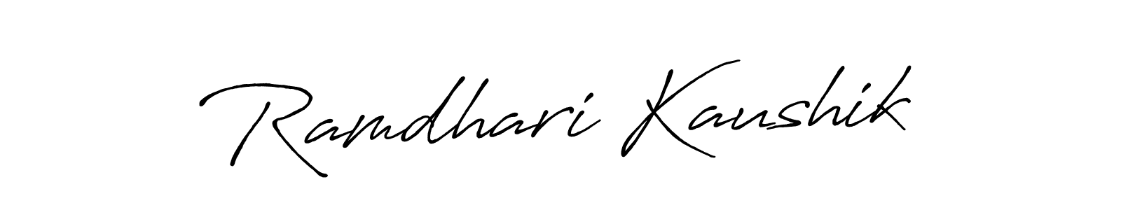 How to make Ramdhari Kaushik signature? Antro_Vectra_Bolder is a professional autograph style. Create handwritten signature for Ramdhari Kaushik name. Ramdhari Kaushik signature style 7 images and pictures png