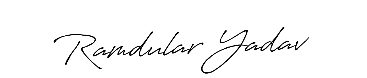 How to make Ramdular Yadav signature? Antro_Vectra_Bolder is a professional autograph style. Create handwritten signature for Ramdular Yadav name. Ramdular Yadav signature style 7 images and pictures png