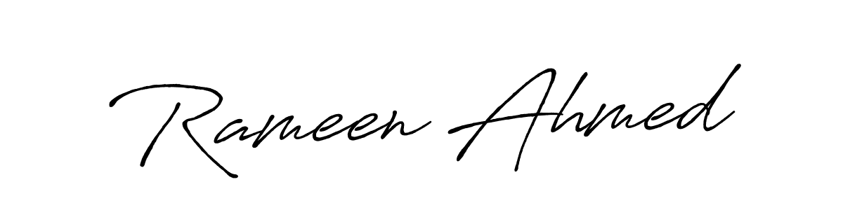 Make a beautiful signature design for name Rameen Ahmed. With this signature (Antro_Vectra_Bolder) style, you can create a handwritten signature for free. Rameen Ahmed signature style 7 images and pictures png