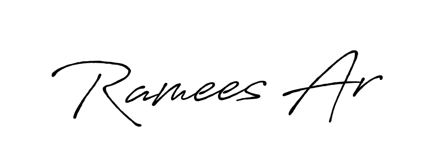 How to make Ramees Ar signature? Antro_Vectra_Bolder is a professional autograph style. Create handwritten signature for Ramees Ar name. Ramees Ar signature style 7 images and pictures png