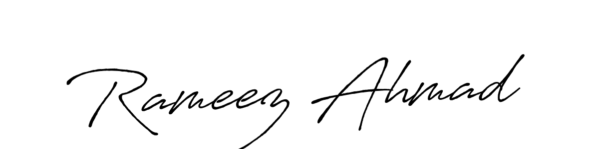 How to make Rameez Ahmad signature? Antro_Vectra_Bolder is a professional autograph style. Create handwritten signature for Rameez Ahmad name. Rameez Ahmad signature style 7 images and pictures png