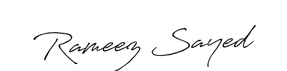 Make a beautiful signature design for name Rameez Sayed. With this signature (Antro_Vectra_Bolder) style, you can create a handwritten signature for free. Rameez Sayed signature style 7 images and pictures png
