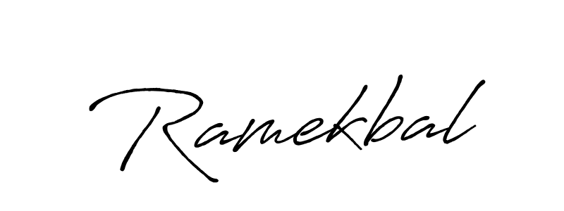 How to make Ramekbal name signature. Use Antro_Vectra_Bolder style for creating short signs online. This is the latest handwritten sign. Ramekbal signature style 7 images and pictures png