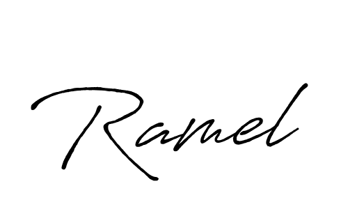 You should practise on your own different ways (Antro_Vectra_Bolder) to write your name (Ramel) in signature. don't let someone else do it for you. Ramel signature style 7 images and pictures png