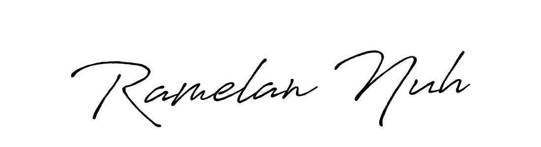 Here are the top 10 professional signature styles for the name Ramelan Nuh. These are the best autograph styles you can use for your name. Ramelan Nuh signature style 7 images and pictures png