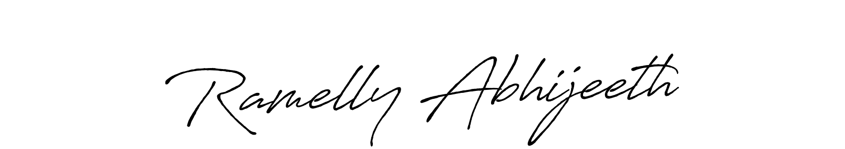 Make a beautiful signature design for name Ramelly Abhijeeth. With this signature (Antro_Vectra_Bolder) style, you can create a handwritten signature for free. Ramelly Abhijeeth signature style 7 images and pictures png