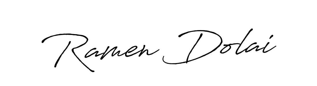 Use a signature maker to create a handwritten signature online. With this signature software, you can design (Antro_Vectra_Bolder) your own signature for name Ramen Dolai. Ramen Dolai signature style 7 images and pictures png