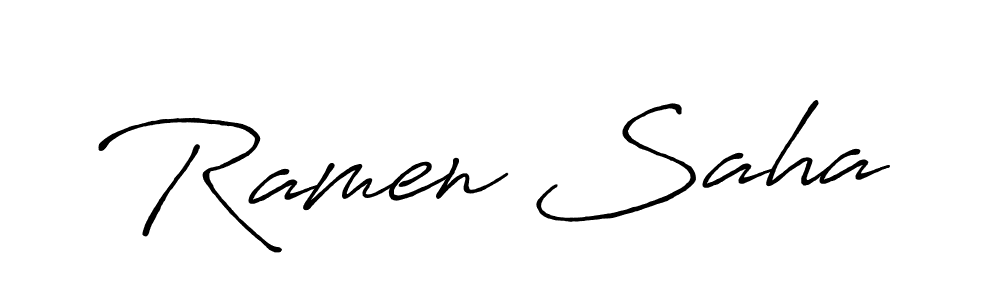 if you are searching for the best signature style for your name Ramen Saha. so please give up your signature search. here we have designed multiple signature styles  using Antro_Vectra_Bolder. Ramen Saha signature style 7 images and pictures png