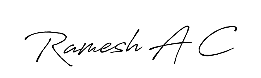 Use a signature maker to create a handwritten signature online. With this signature software, you can design (Antro_Vectra_Bolder) your own signature for name Ramesh A C. Ramesh A C signature style 7 images and pictures png