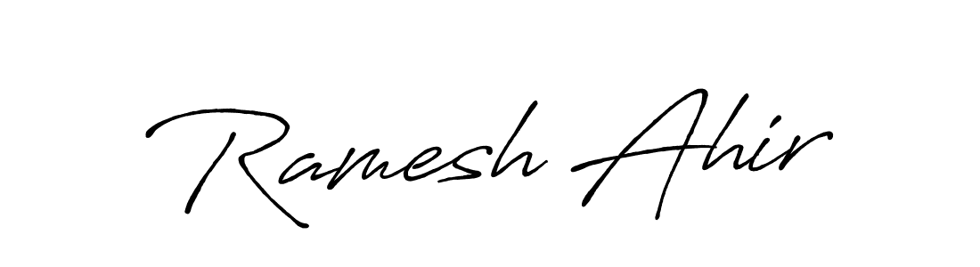 Also we have Ramesh Ahir name is the best signature style. Create professional handwritten signature collection using Antro_Vectra_Bolder autograph style. Ramesh Ahir signature style 7 images and pictures png
