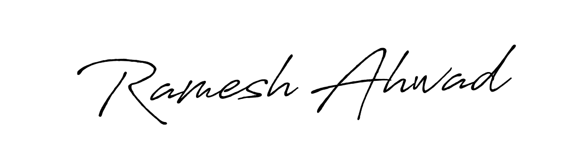 Also we have Ramesh Ahwad name is the best signature style. Create professional handwritten signature collection using Antro_Vectra_Bolder autograph style. Ramesh Ahwad signature style 7 images and pictures png