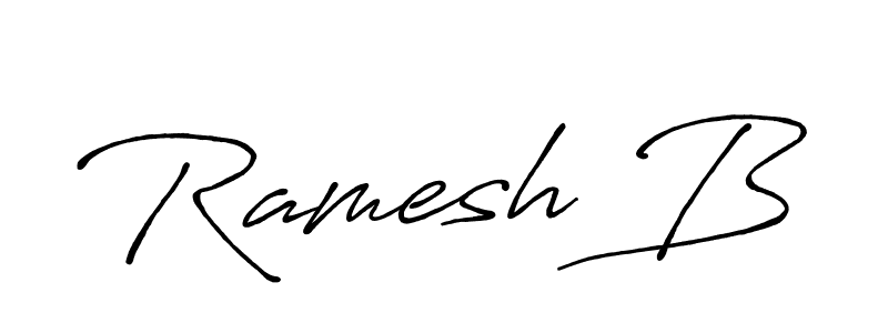 Use a signature maker to create a handwritten signature online. With this signature software, you can design (Antro_Vectra_Bolder) your own signature for name Ramesh B. Ramesh B signature style 7 images and pictures png