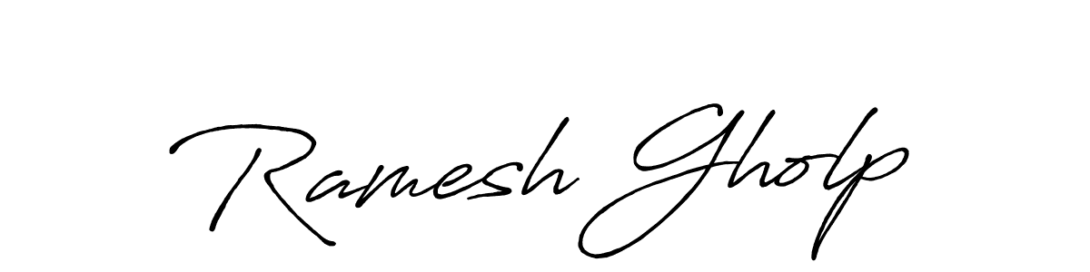 Ramesh Gholp stylish signature style. Best Handwritten Sign (Antro_Vectra_Bolder) for my name. Handwritten Signature Collection Ideas for my name Ramesh Gholp. Ramesh Gholp signature style 7 images and pictures png