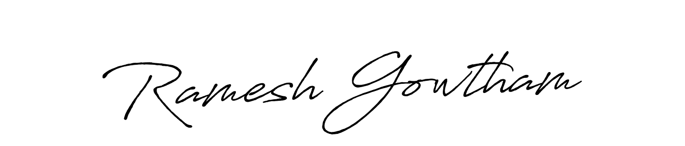Make a beautiful signature design for name Ramesh Gowtham. With this signature (Antro_Vectra_Bolder) style, you can create a handwritten signature for free. Ramesh Gowtham signature style 7 images and pictures png