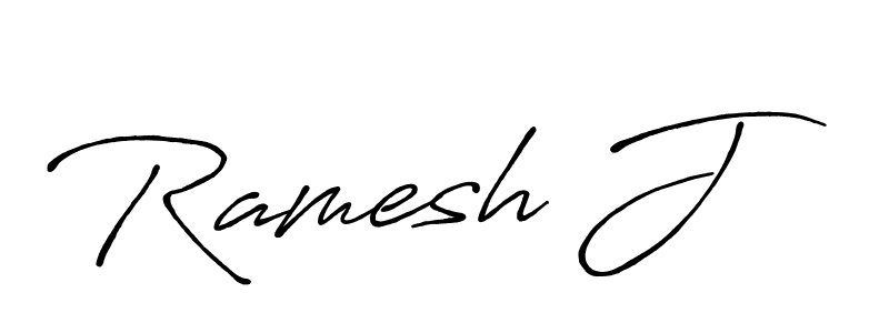 How to make Ramesh J signature? Antro_Vectra_Bolder is a professional autograph style. Create handwritten signature for Ramesh J name. Ramesh J signature style 7 images and pictures png