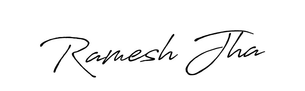 The best way (Antro_Vectra_Bolder) to make a short signature is to pick only two or three words in your name. The name Ramesh Jha include a total of six letters. For converting this name. Ramesh Jha signature style 7 images and pictures png