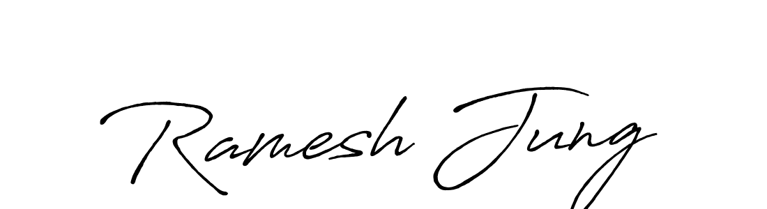 Similarly Antro_Vectra_Bolder is the best handwritten signature design. Signature creator online .You can use it as an online autograph creator for name Ramesh Jung. Ramesh Jung signature style 7 images and pictures png