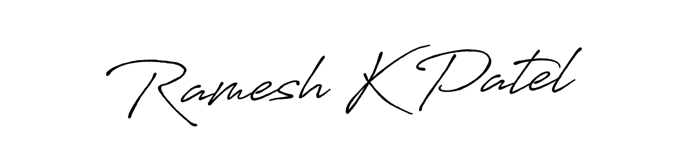 Make a beautiful signature design for name Ramesh K Patel. With this signature (Antro_Vectra_Bolder) style, you can create a handwritten signature for free. Ramesh K Patel signature style 7 images and pictures png