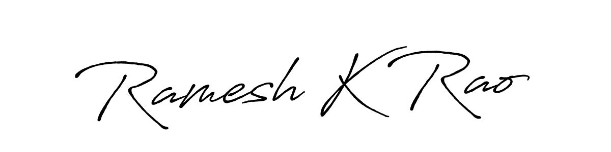 Make a beautiful signature design for name Ramesh K Rao. With this signature (Antro_Vectra_Bolder) style, you can create a handwritten signature for free. Ramesh K Rao signature style 7 images and pictures png