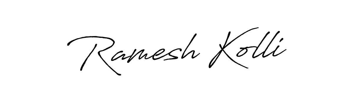 Antro_Vectra_Bolder is a professional signature style that is perfect for those who want to add a touch of class to their signature. It is also a great choice for those who want to make their signature more unique. Get Ramesh Kolli name to fancy signature for free. Ramesh Kolli signature style 7 images and pictures png