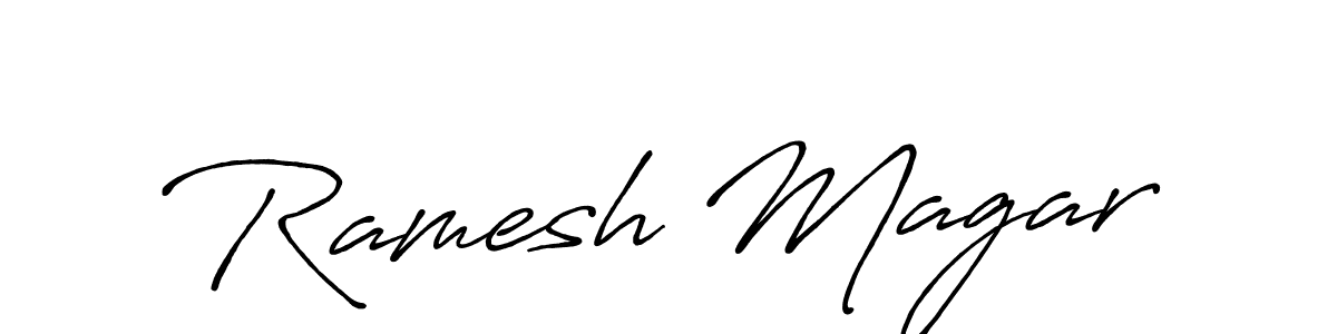 Create a beautiful signature design for name Ramesh Magar. With this signature (Antro_Vectra_Bolder) fonts, you can make a handwritten signature for free. Ramesh Magar signature style 7 images and pictures png