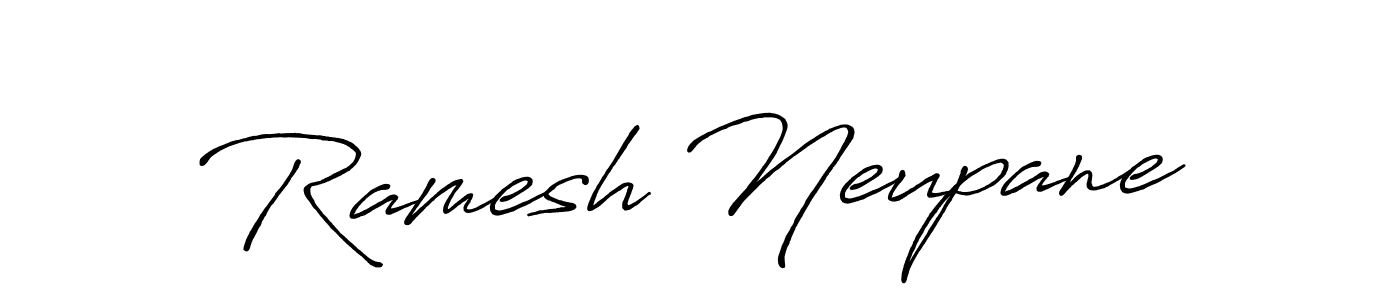 Design your own signature with our free online signature maker. With this signature software, you can create a handwritten (Antro_Vectra_Bolder) signature for name Ramesh Neupane. Ramesh Neupane signature style 7 images and pictures png