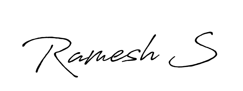 Use a signature maker to create a handwritten signature online. With this signature software, you can design (Antro_Vectra_Bolder) your own signature for name Ramesh S. Ramesh S signature style 7 images and pictures png