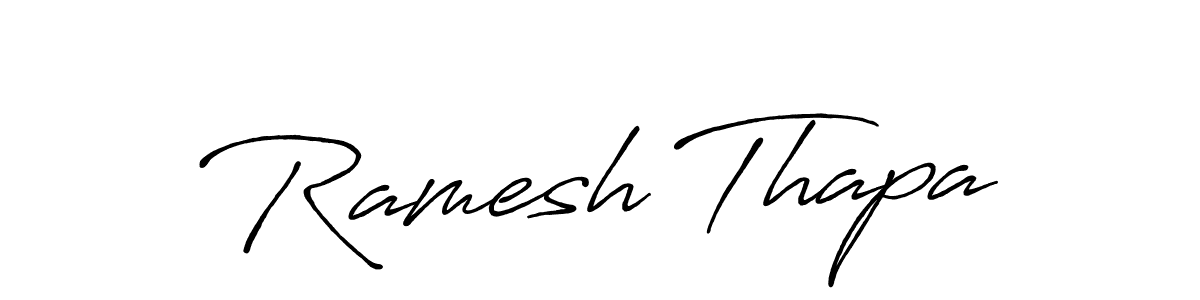 The best way (Antro_Vectra_Bolder) to make a short signature is to pick only two or three words in your name. The name Ramesh Thapa include a total of six letters. For converting this name. Ramesh Thapa signature style 7 images and pictures png
