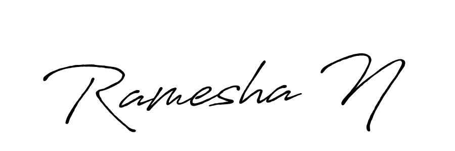 if you are searching for the best signature style for your name Ramesha N. so please give up your signature search. here we have designed multiple signature styles  using Antro_Vectra_Bolder. Ramesha N signature style 7 images and pictures png