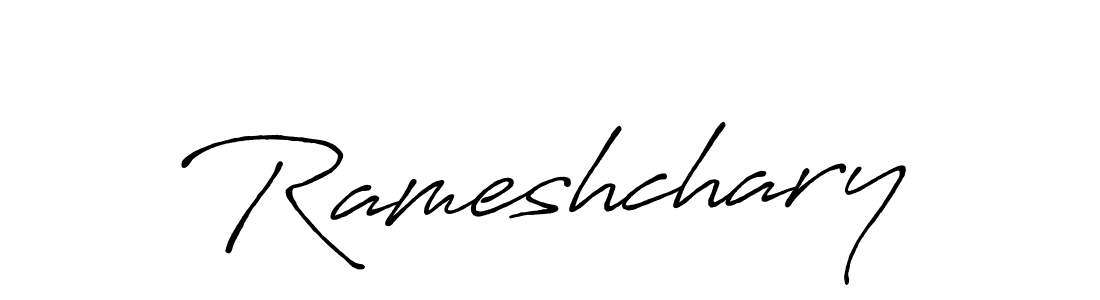 How to make Rameshchary name signature. Use Antro_Vectra_Bolder style for creating short signs online. This is the latest handwritten sign. Rameshchary signature style 7 images and pictures png