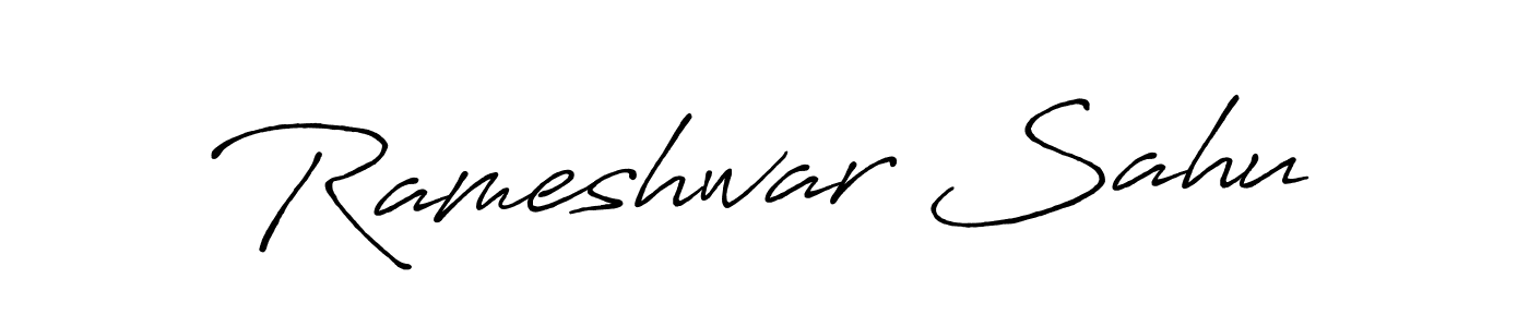 Create a beautiful signature design for name Rameshwar Sahu. With this signature (Antro_Vectra_Bolder) fonts, you can make a handwritten signature for free. Rameshwar Sahu signature style 7 images and pictures png