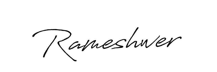 How to make Rameshwer name signature. Use Antro_Vectra_Bolder style for creating short signs online. This is the latest handwritten sign. Rameshwer signature style 7 images and pictures png