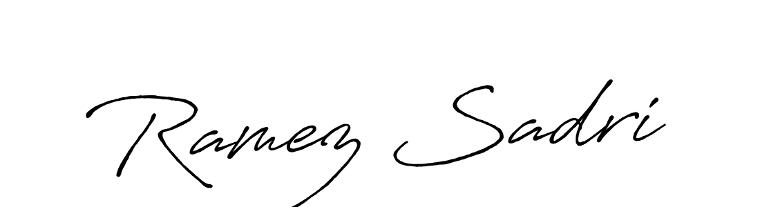 How to make Ramez Sadri name signature. Use Antro_Vectra_Bolder style for creating short signs online. This is the latest handwritten sign. Ramez Sadri signature style 7 images and pictures png