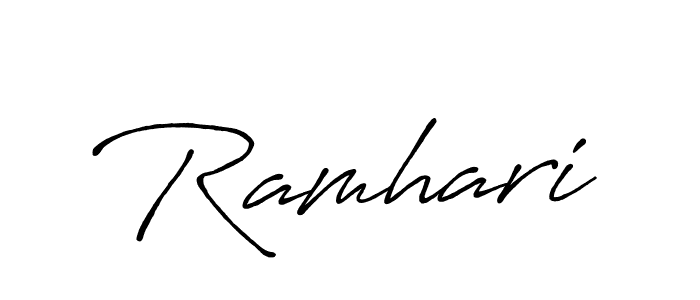 The best way (Antro_Vectra_Bolder) to make a short signature is to pick only two or three words in your name. The name Ramhari include a total of six letters. For converting this name. Ramhari signature style 7 images and pictures png