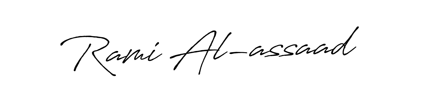 How to make Rami Al-assaad name signature. Use Antro_Vectra_Bolder style for creating short signs online. This is the latest handwritten sign. Rami Al-assaad signature style 7 images and pictures png