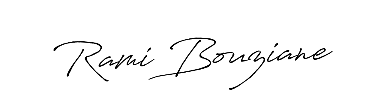 Design your own signature with our free online signature maker. With this signature software, you can create a handwritten (Antro_Vectra_Bolder) signature for name Rami Bouziane. Rami Bouziane signature style 7 images and pictures png