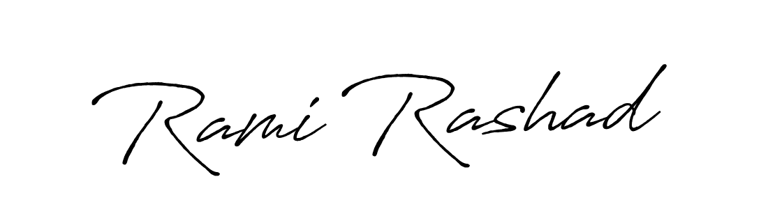 Create a beautiful signature design for name Rami Rashad. With this signature (Antro_Vectra_Bolder) fonts, you can make a handwritten signature for free. Rami Rashad signature style 7 images and pictures png