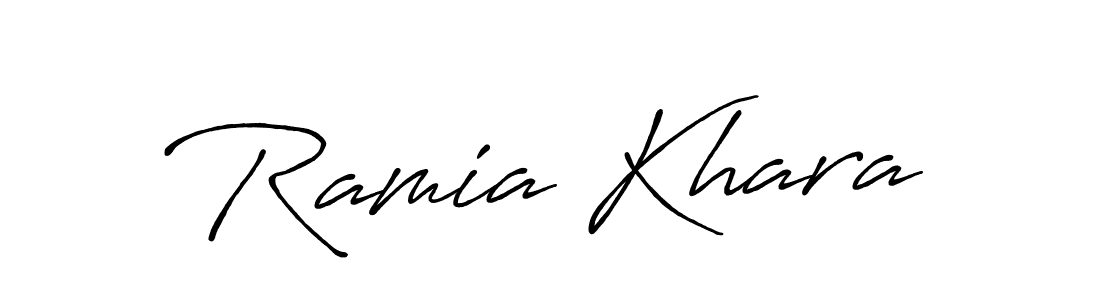 Also You can easily find your signature by using the search form. We will create Ramia Khara name handwritten signature images for you free of cost using Antro_Vectra_Bolder sign style. Ramia Khara signature style 7 images and pictures png
