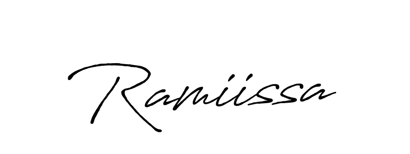 Make a beautiful signature design for name Ramiissa. With this signature (Antro_Vectra_Bolder) style, you can create a handwritten signature for free. Ramiissa signature style 7 images and pictures png