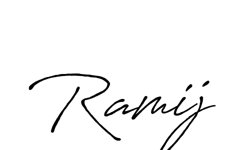 Ramij stylish signature style. Best Handwritten Sign (Antro_Vectra_Bolder) for my name. Handwritten Signature Collection Ideas for my name Ramij. Ramij signature style 7 images and pictures png