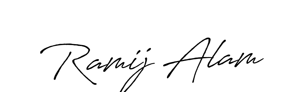 Also we have Ramij Alam name is the best signature style. Create professional handwritten signature collection using Antro_Vectra_Bolder autograph style. Ramij Alam signature style 7 images and pictures png