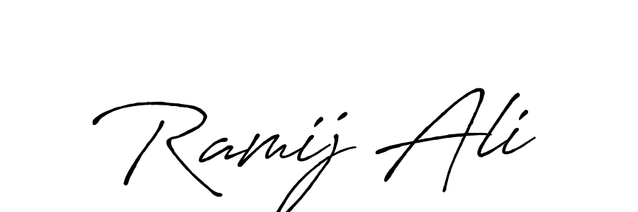 Make a beautiful signature design for name Ramij Ali. With this signature (Antro_Vectra_Bolder) style, you can create a handwritten signature for free. Ramij Ali signature style 7 images and pictures png