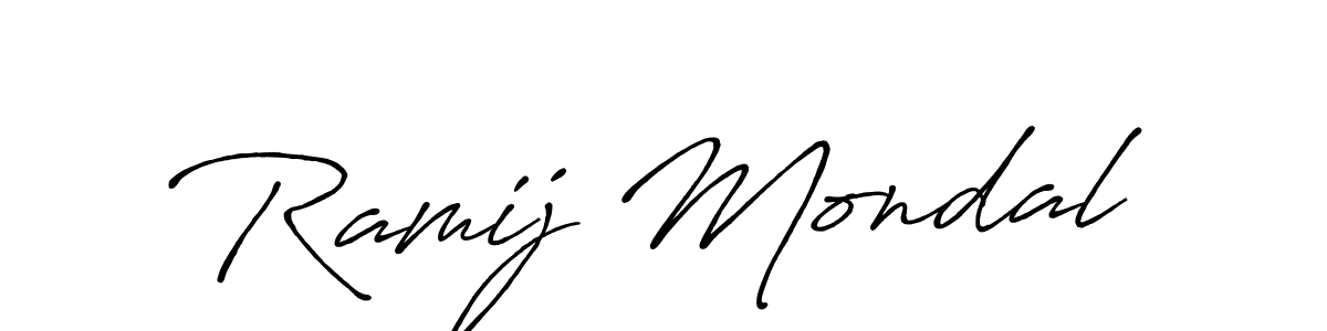 How to make Ramij Mondal signature? Antro_Vectra_Bolder is a professional autograph style. Create handwritten signature for Ramij Mondal name. Ramij Mondal signature style 7 images and pictures png