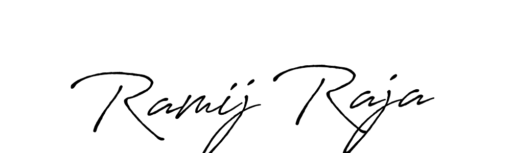 You should practise on your own different ways (Antro_Vectra_Bolder) to write your name (Ramij Raja) in signature. don't let someone else do it for you. Ramij Raja signature style 7 images and pictures png