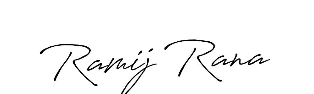 Also You can easily find your signature by using the search form. We will create Ramij Rana name handwritten signature images for you free of cost using Antro_Vectra_Bolder sign style. Ramij Rana signature style 7 images and pictures png