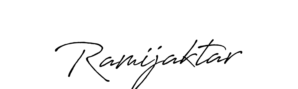 Use a signature maker to create a handwritten signature online. With this signature software, you can design (Antro_Vectra_Bolder) your own signature for name Ramijaktar. Ramijaktar signature style 7 images and pictures png