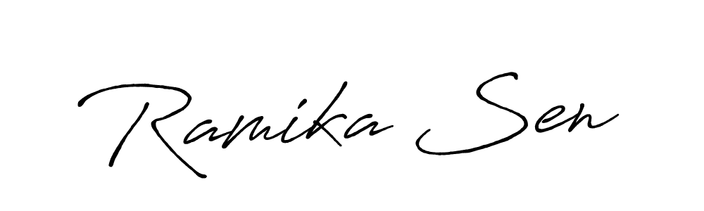 You can use this online signature creator to create a handwritten signature for the name Ramika Sen. This is the best online autograph maker. Ramika Sen signature style 7 images and pictures png